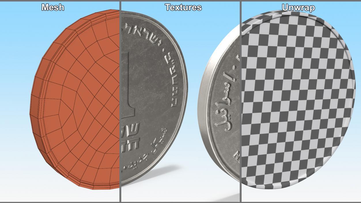 3D Shekel Coins Collection model