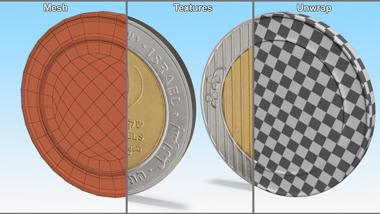 3D Shekel Coins Collection model