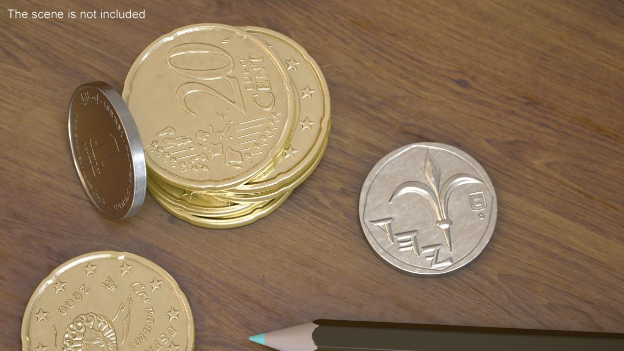 3D Shekel Coins Collection model