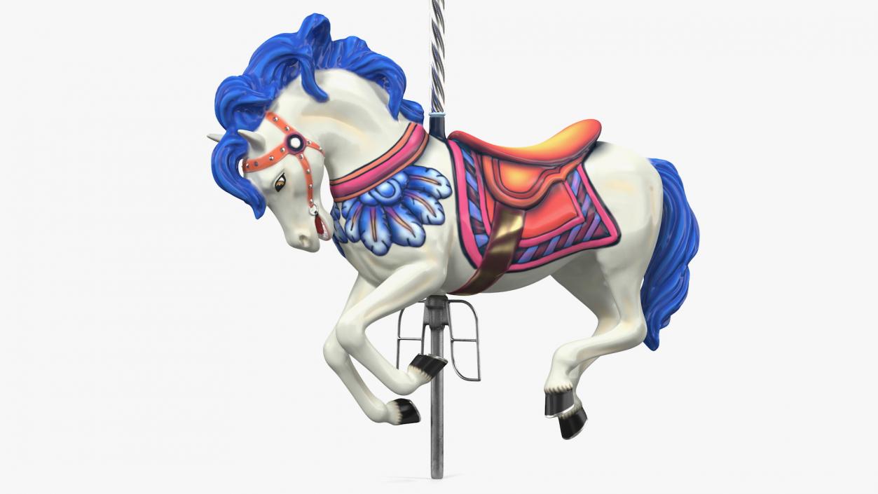 3D model Carousel Galloping Horse White