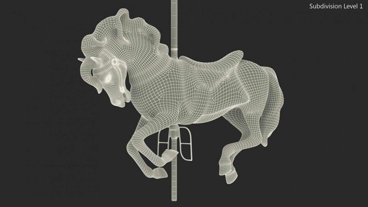 3D model Carousel Galloping Horse White