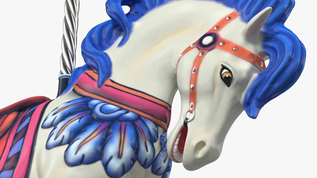 3D model Carousel Galloping Horse White