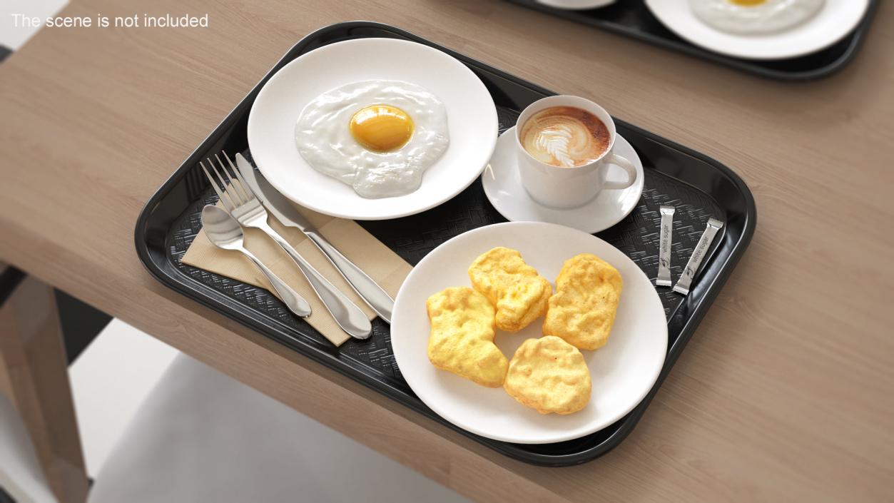 3D Fast Food Trays Collection