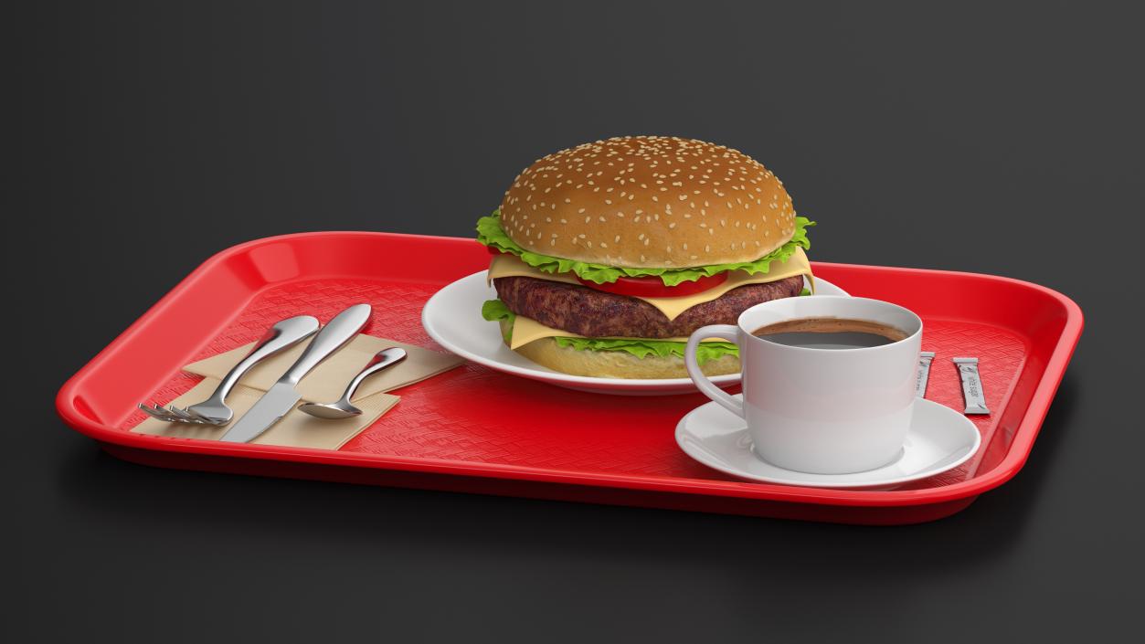 3D Fast Food Trays Collection