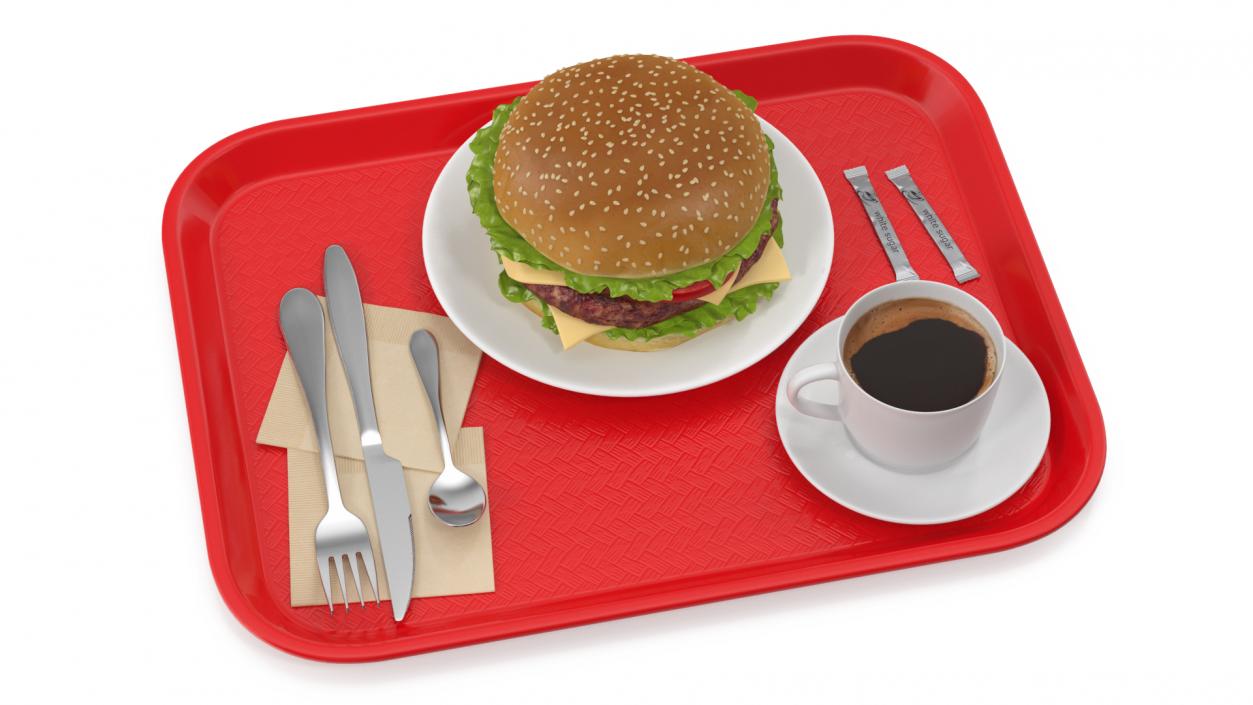 3D Fast Food Trays Collection