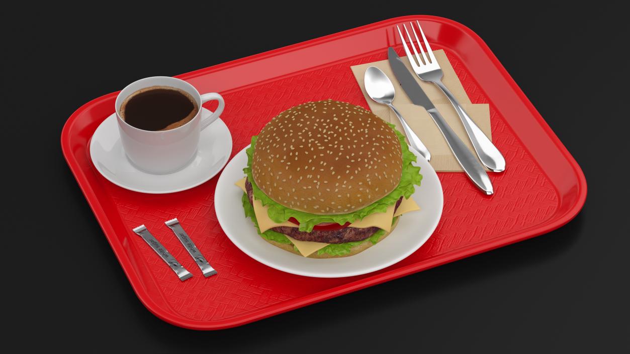 3D Fast Food Trays Collection