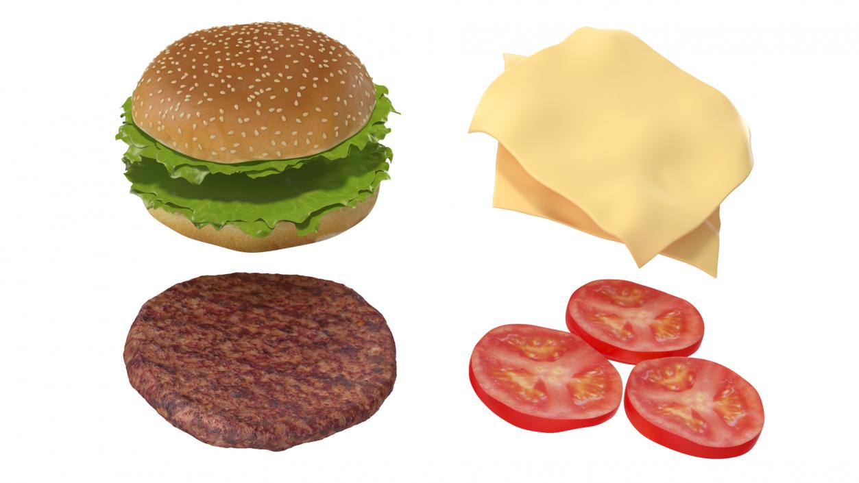 3D Fast Food Trays Collection