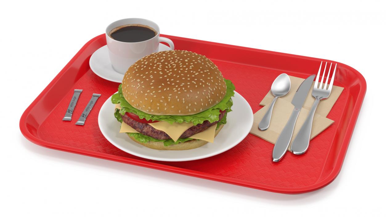 3D Fast Food Trays Collection