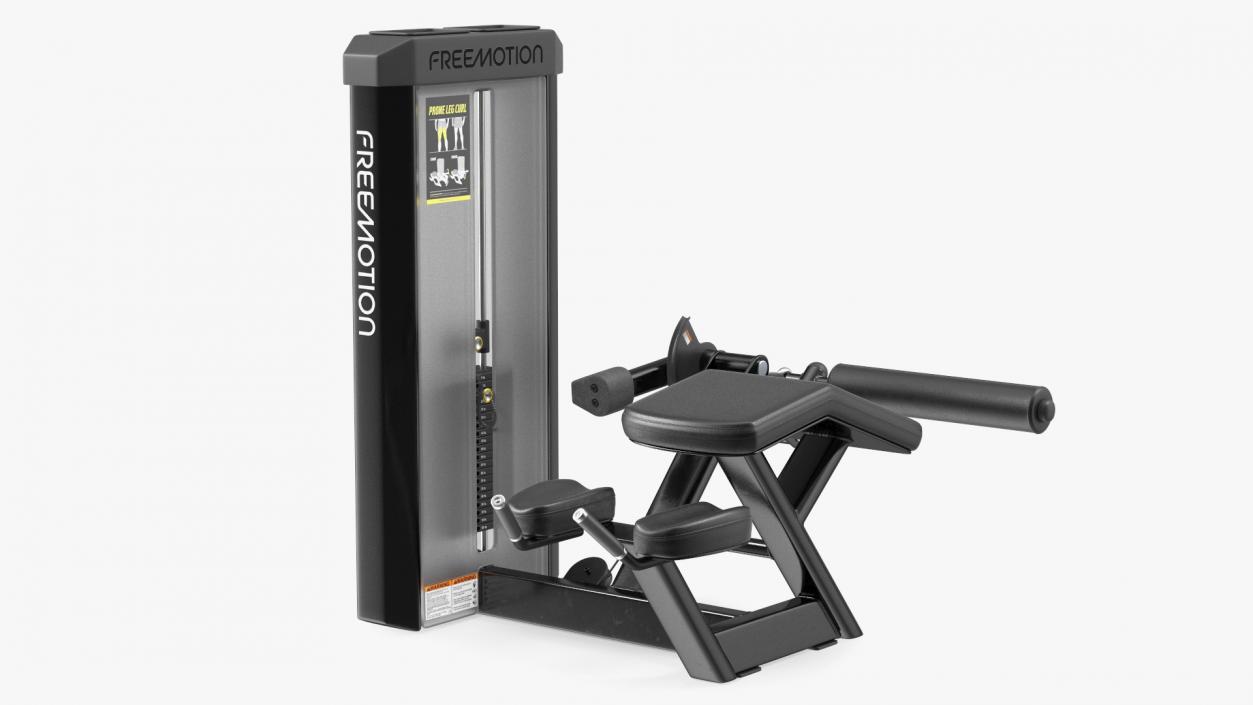 3D Black Prone Leg Curl Trainer model