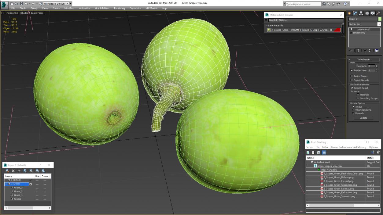 Green Grapes 3D