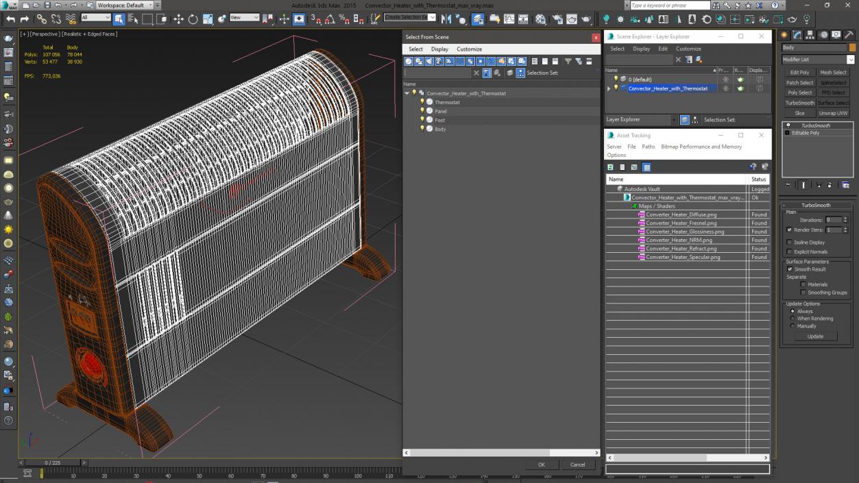 Convector Heater with Thermostat 3D