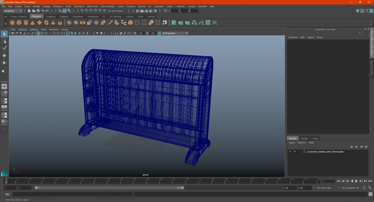 Convector Heater with Thermostat 3D