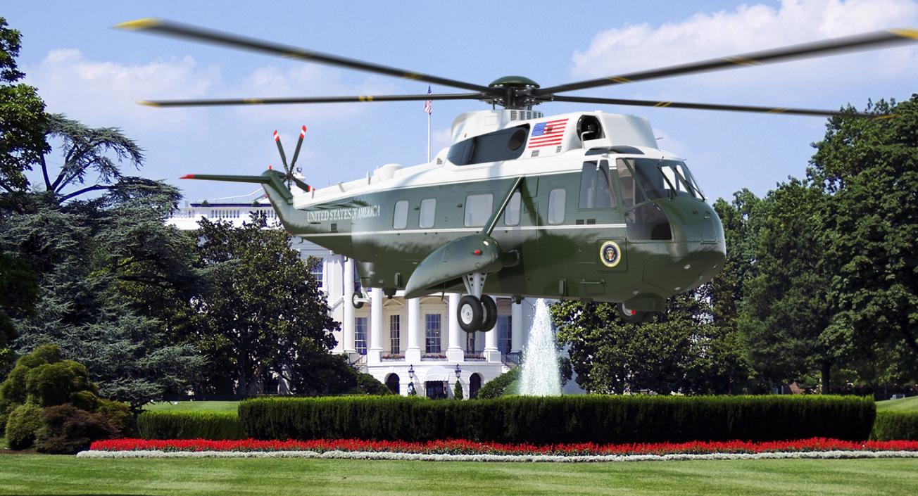 3D Marine One Hellicopter Carrying the US President model