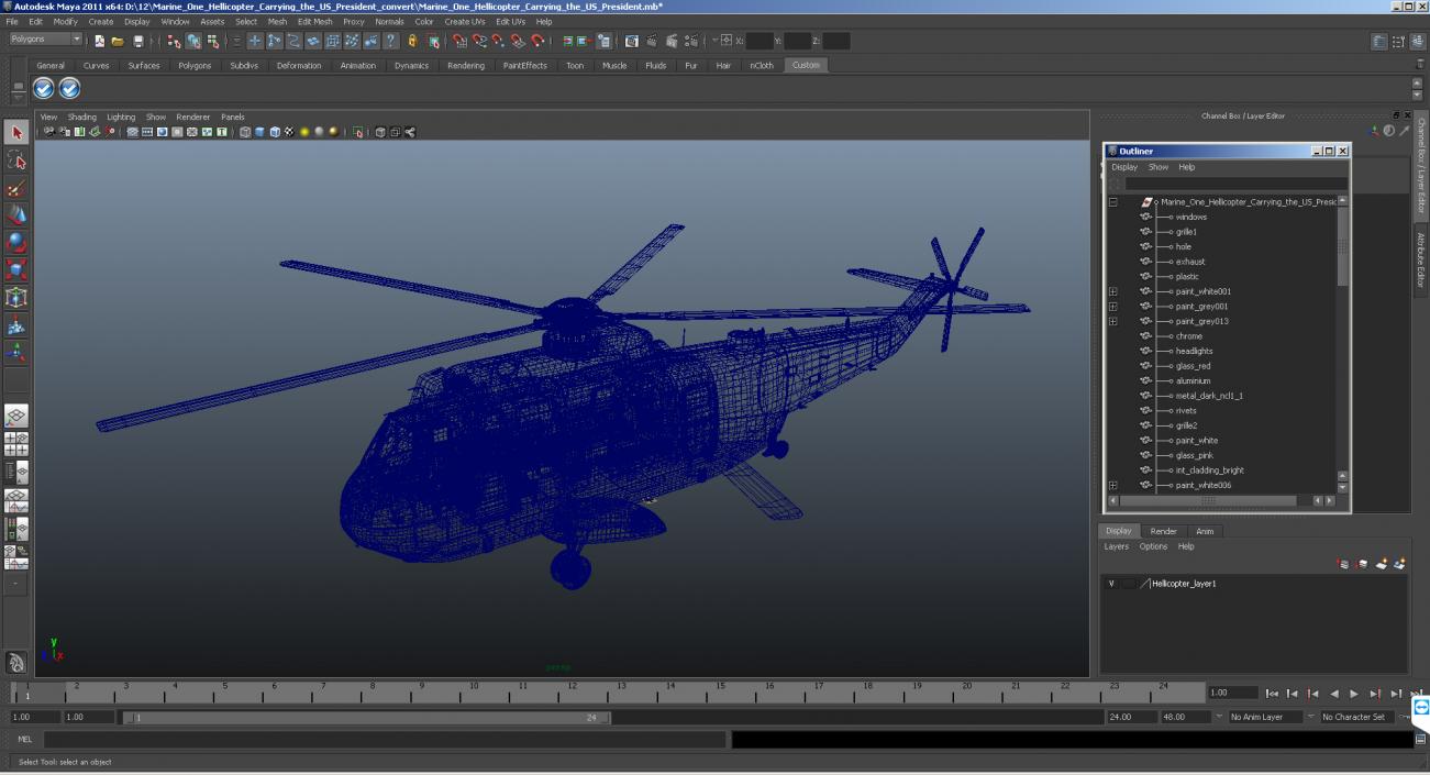 3D Marine One Hellicopter Carrying the US President model