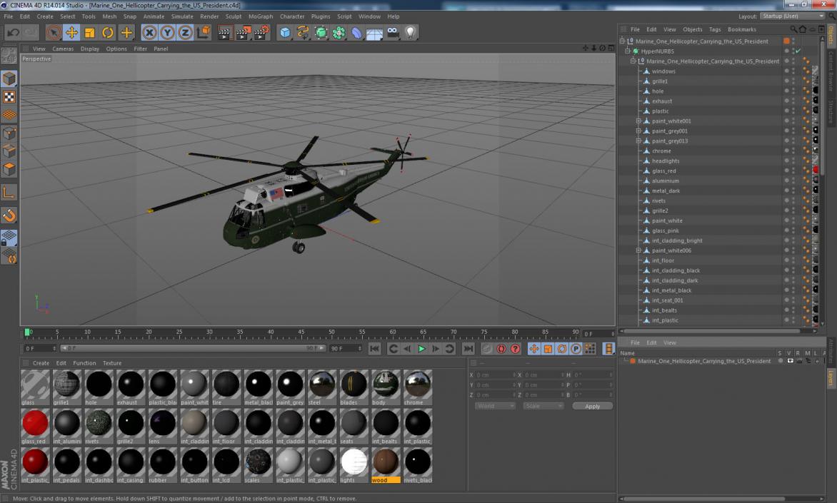 3D Marine One Hellicopter Carrying the US President model