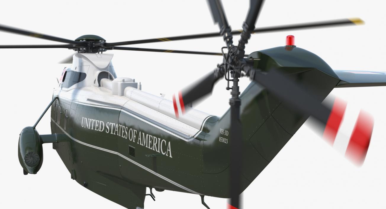 3D Marine One Hellicopter Carrying the US President model