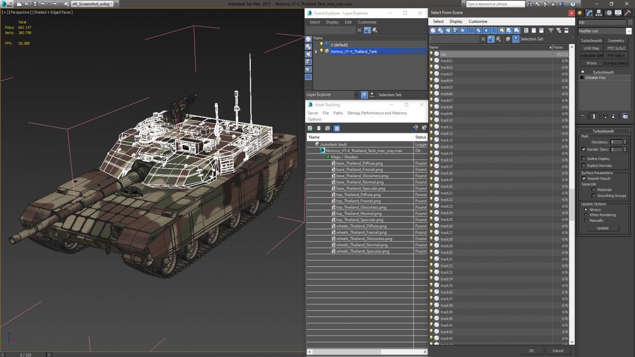 3D Norinco VT-4 Thailand Tank