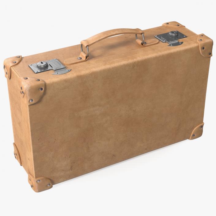 3D model Vintage Leather Suitcase Small