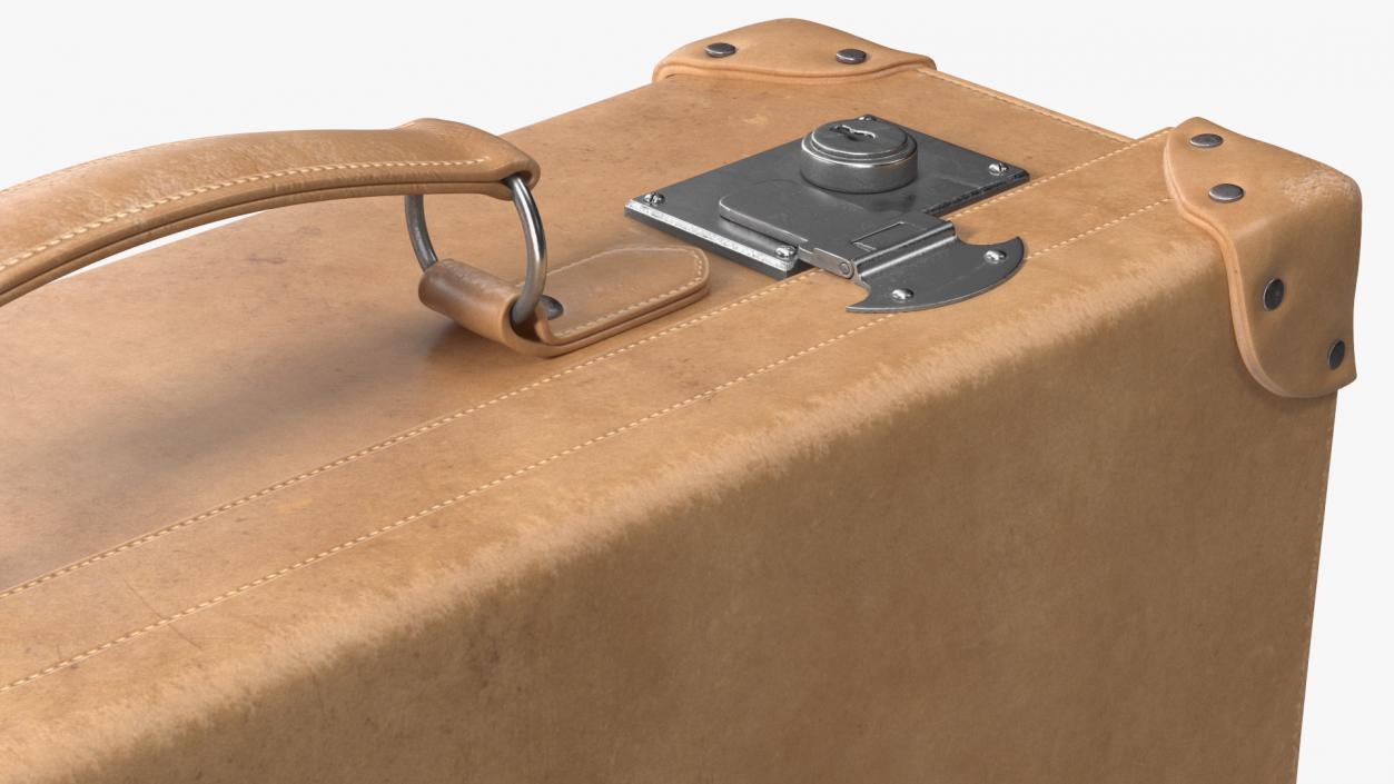 3D model Vintage Leather Suitcase Small