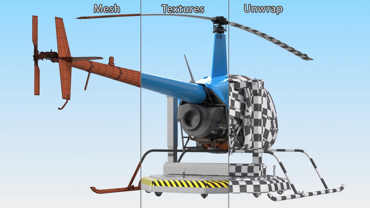 3D Helicopter Trainer Simulator Blue model