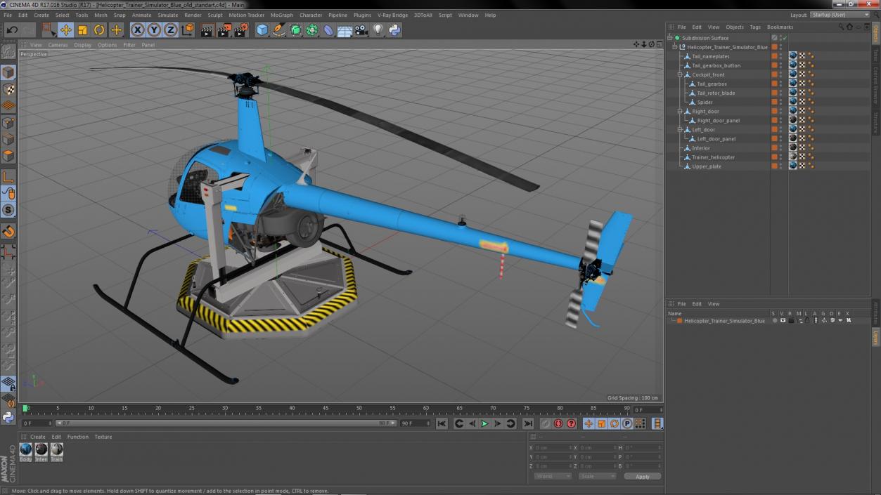 3D Helicopter Trainer Simulator Blue model