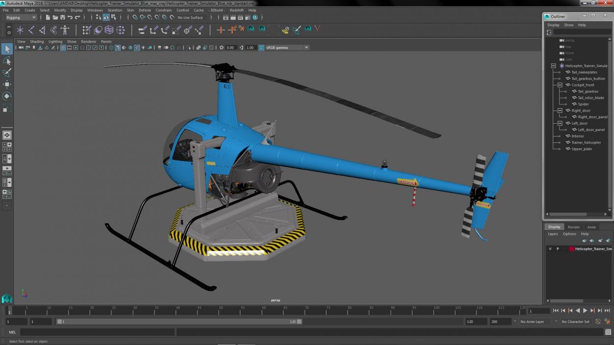 3D Helicopter Trainer Simulator Blue model