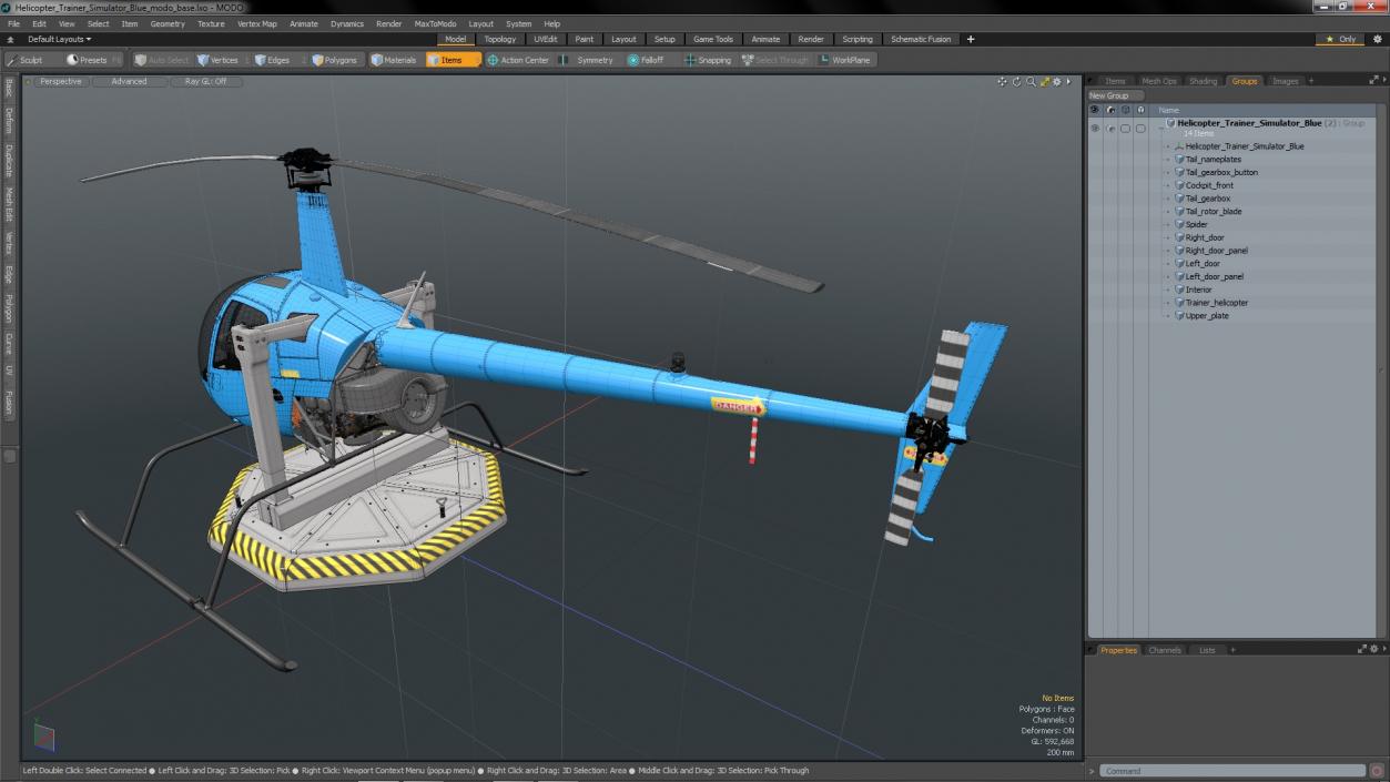 3D Helicopter Trainer Simulator Blue model