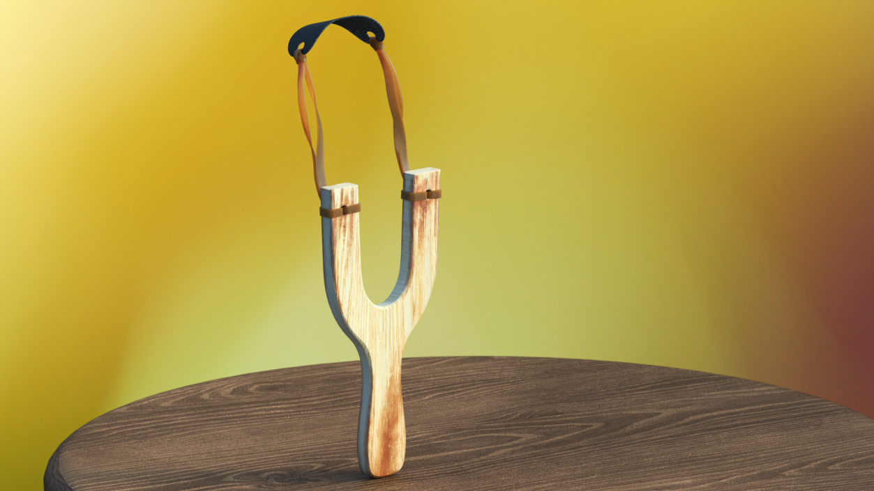 3D model Catapult Slingshot Bright Wood