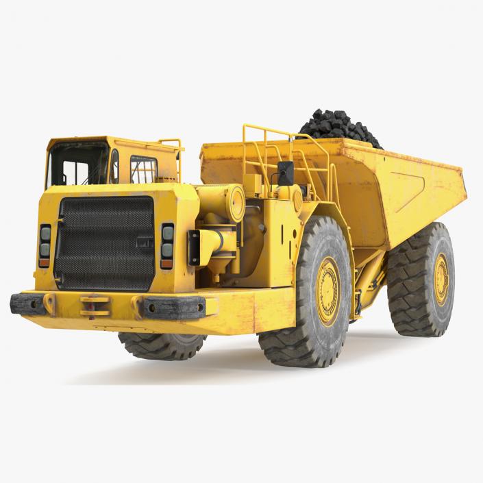 3D Underground Truck With Coal Rigged for Maya model