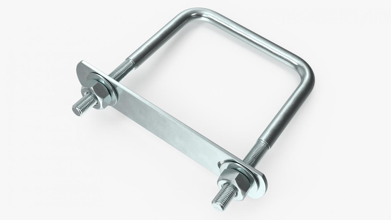 U Bolt Bracket Square Steel 3D