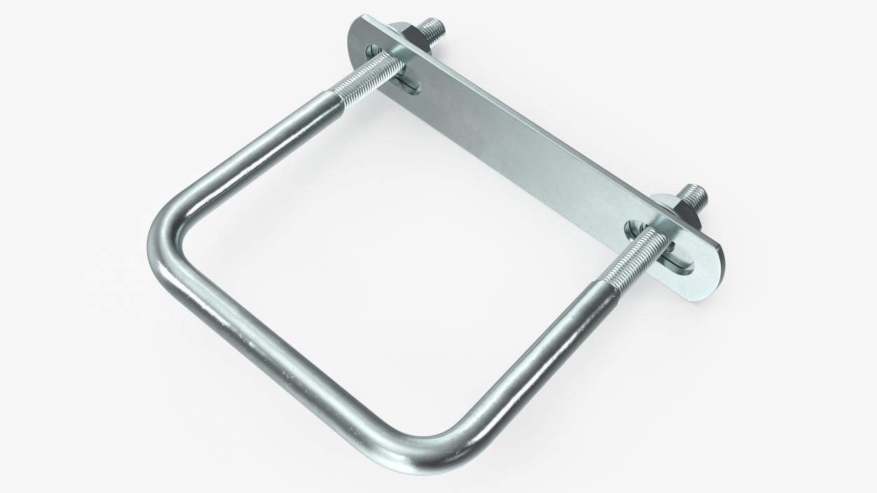 U Bolt Bracket Square Steel 3D