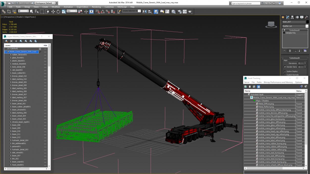 3D model Mobile Crane Generic With Load