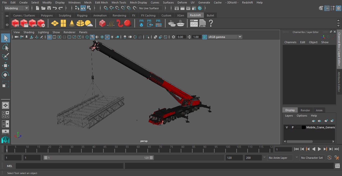 3D model Mobile Crane Generic With Load