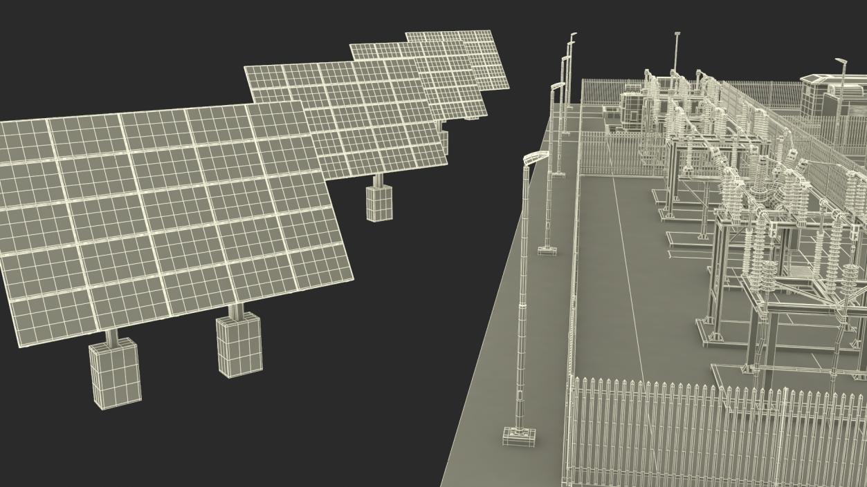 Solar Power Station 3D model