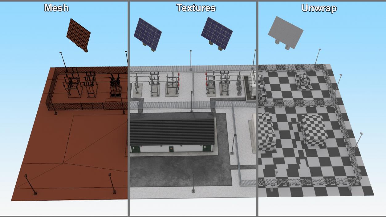 Solar Power Station 3D model