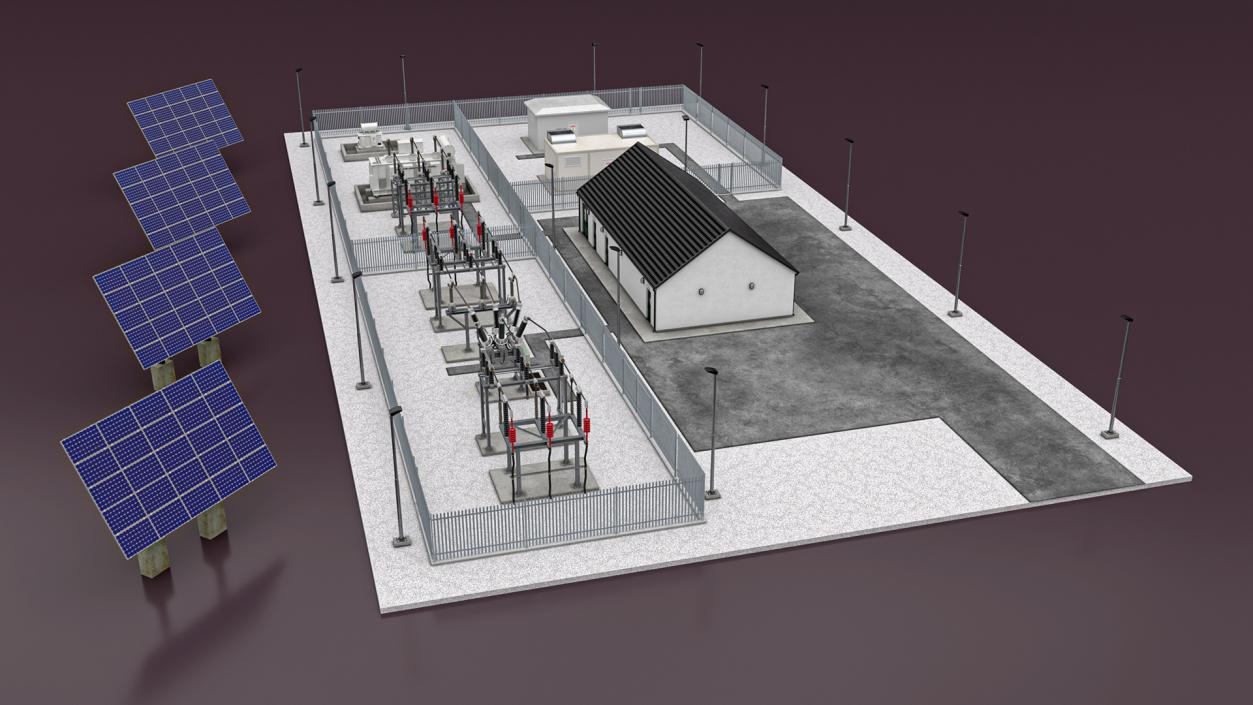 Solar Power Station 3D model