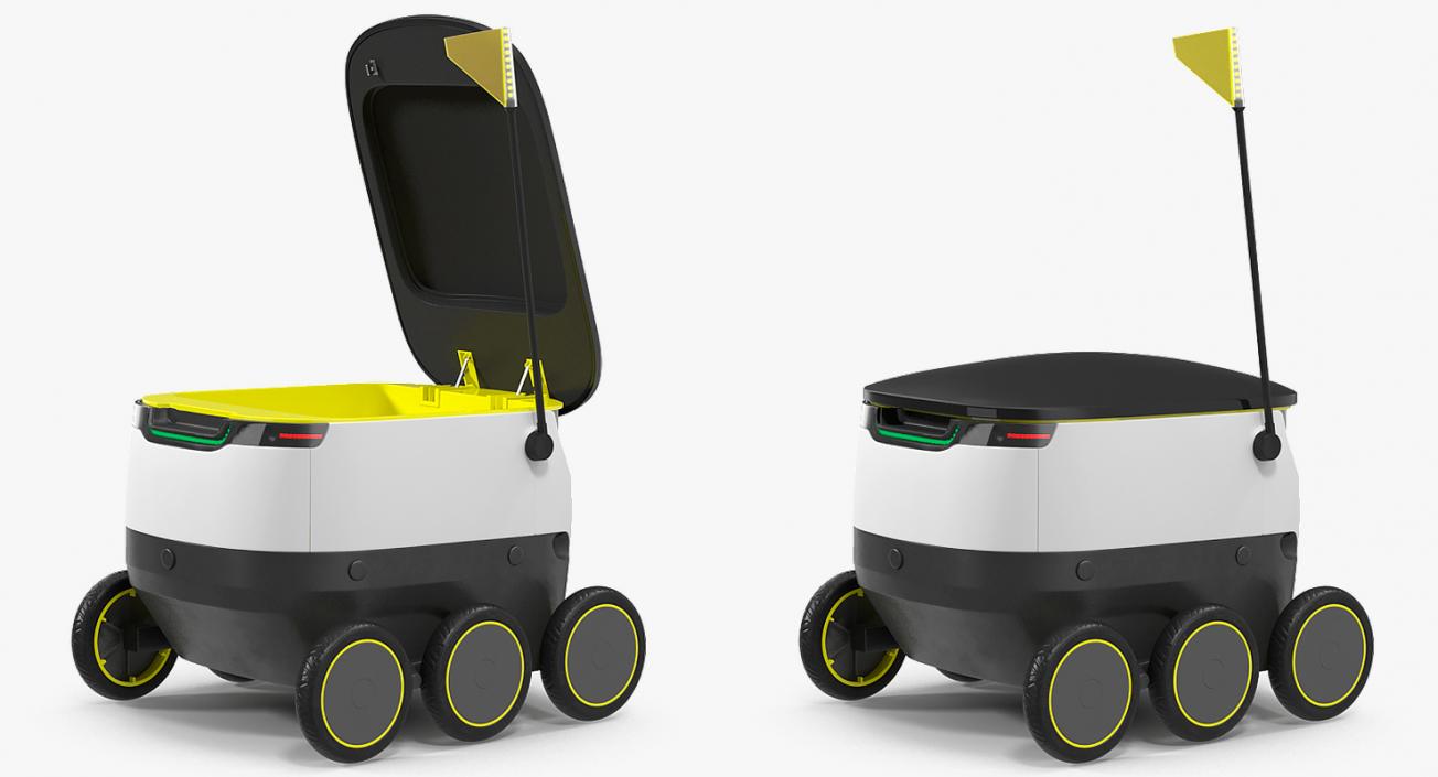 Self-Driving Robot Delivery Rigged 3D model