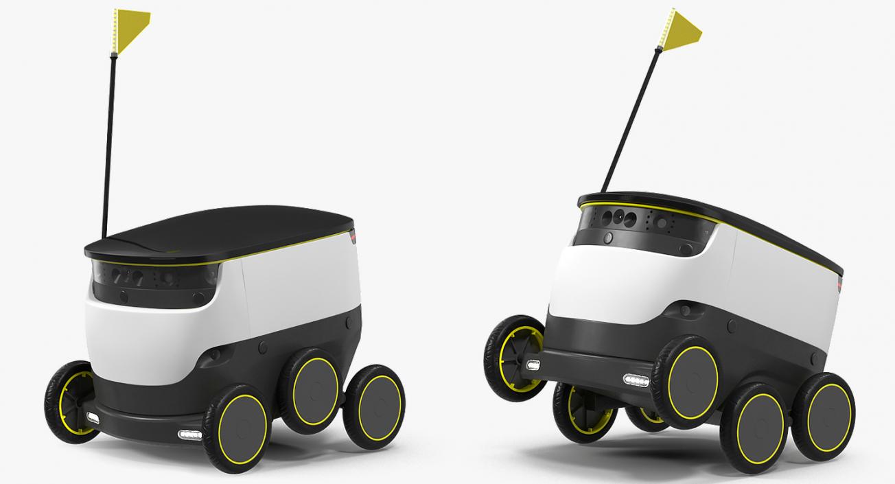 Self-Driving Robot Delivery Rigged 3D model