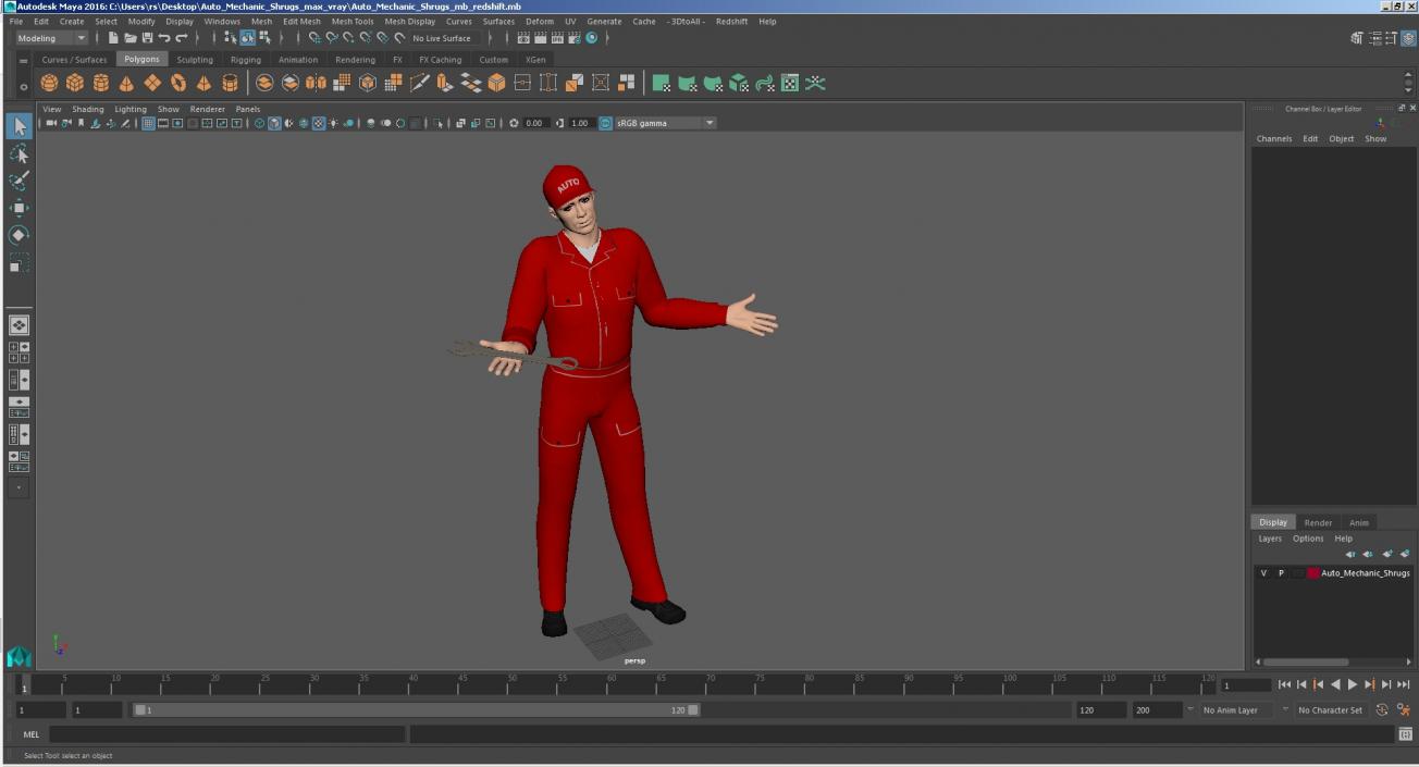 3D model Auto Mechanic Shrugs