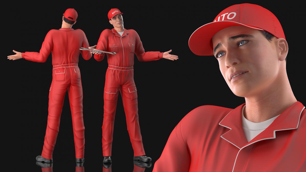 3D model Auto Mechanic Shrugs