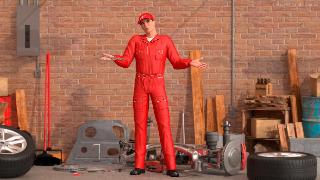 3D model Auto Mechanic Shrugs