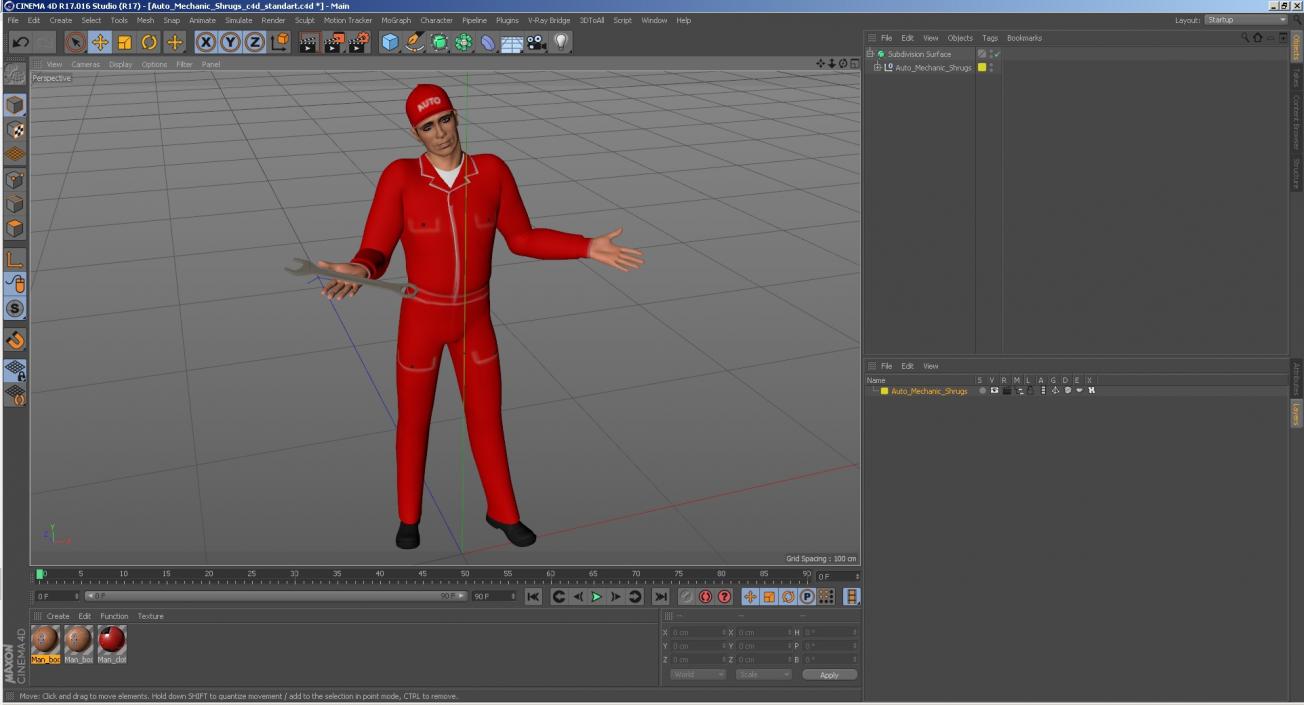 3D model Auto Mechanic Shrugs