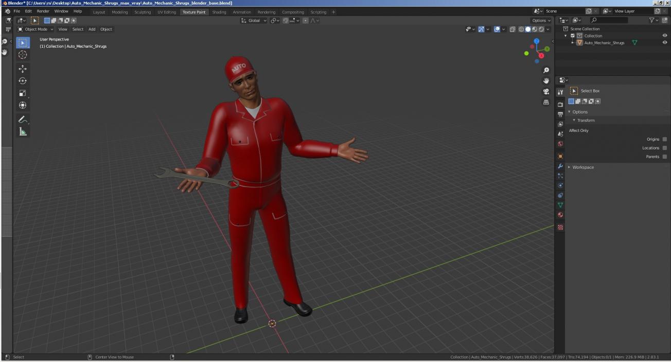 3D model Auto Mechanic Shrugs