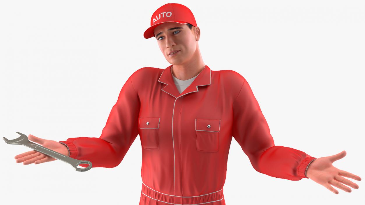 3D model Auto Mechanic Shrugs