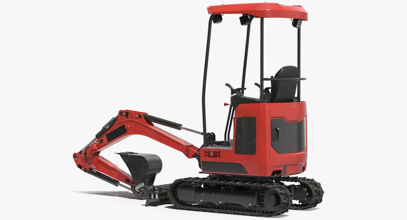 Tracked Mini Excavator Generic Rigged 3D