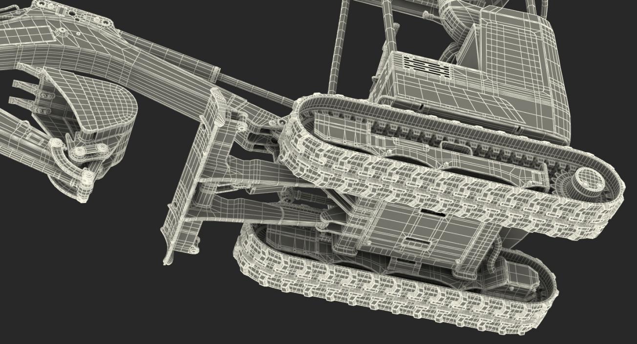 Tracked Mini Excavator Generic Rigged 3D