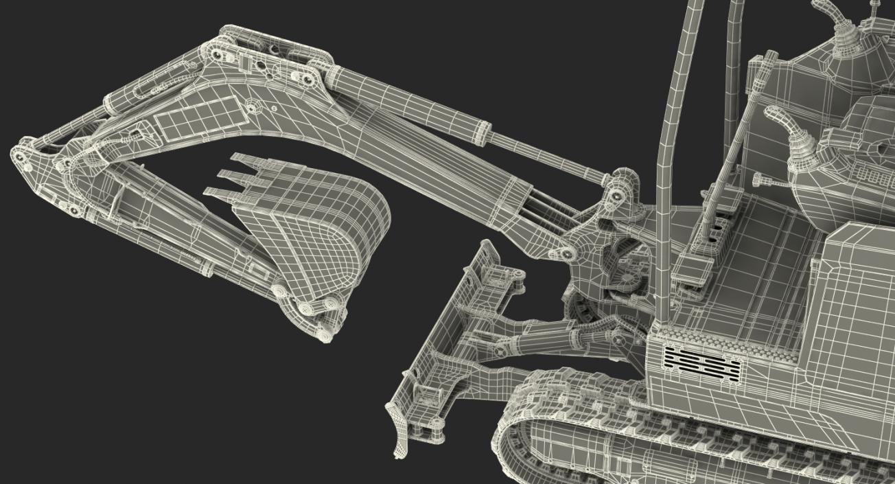 Tracked Mini Excavator Generic Rigged 3D