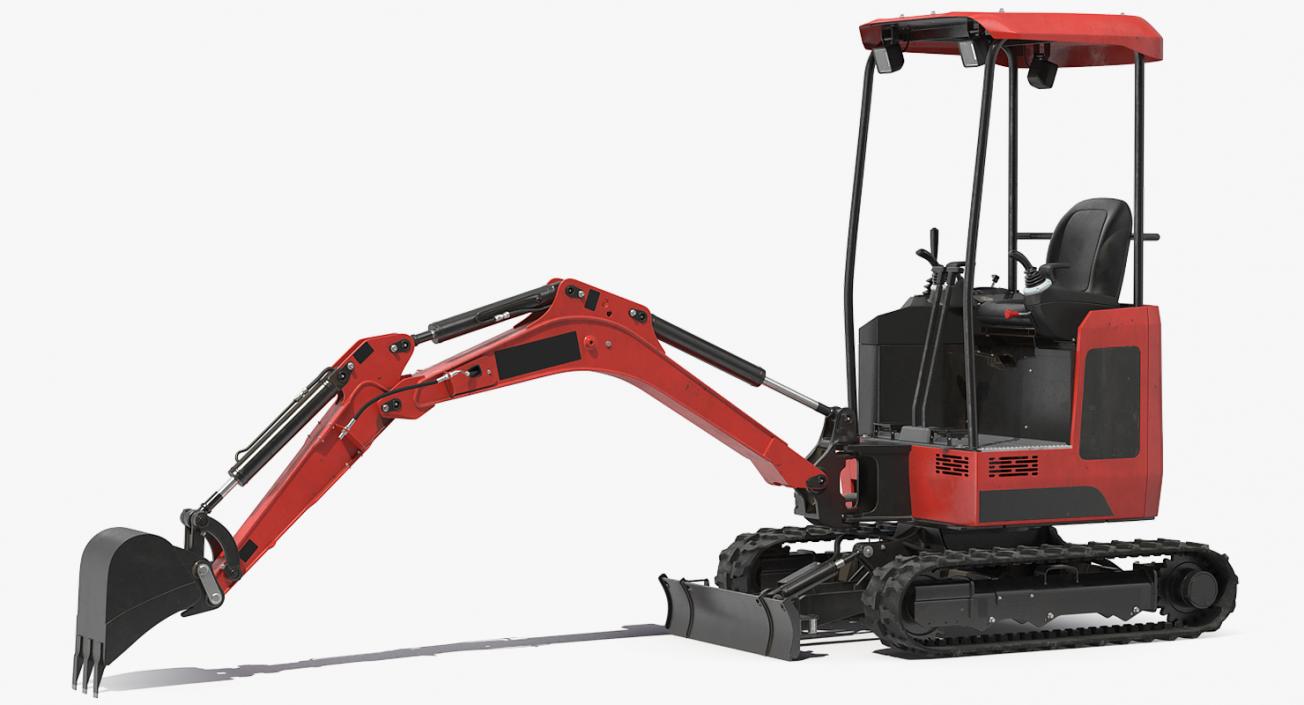 Tracked Mini Excavator Generic Rigged 3D