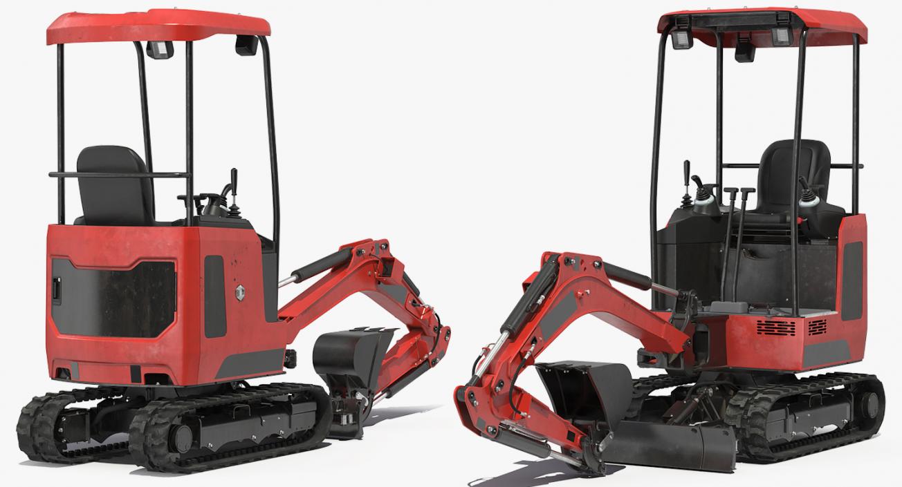 Tracked Mini Excavator Generic Rigged 3D