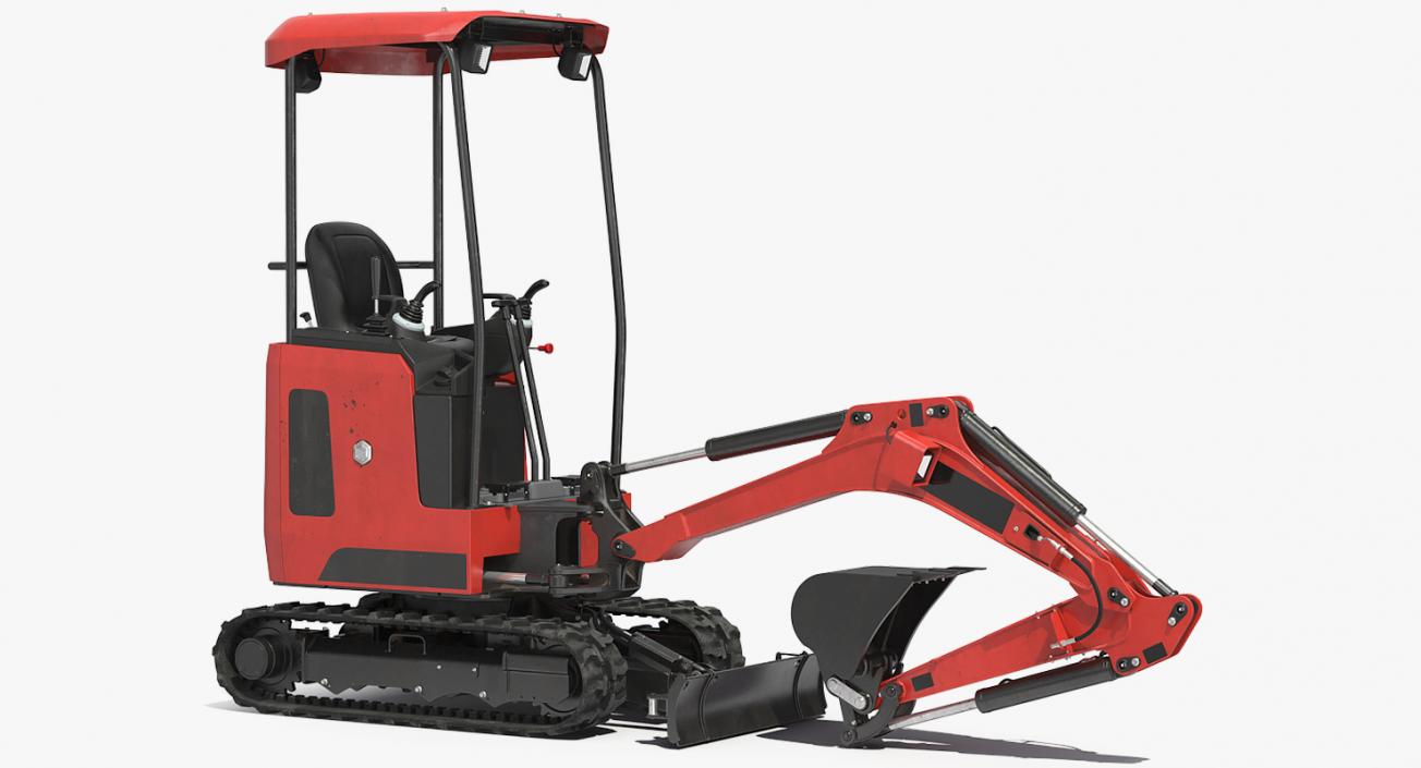 Tracked Mini Excavator Generic Rigged 3D